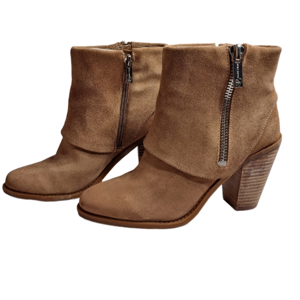 Jessica Simpson Women's Suede Ankle Heeled Boots Tan 7 1/2 M - Picture 13 of 14